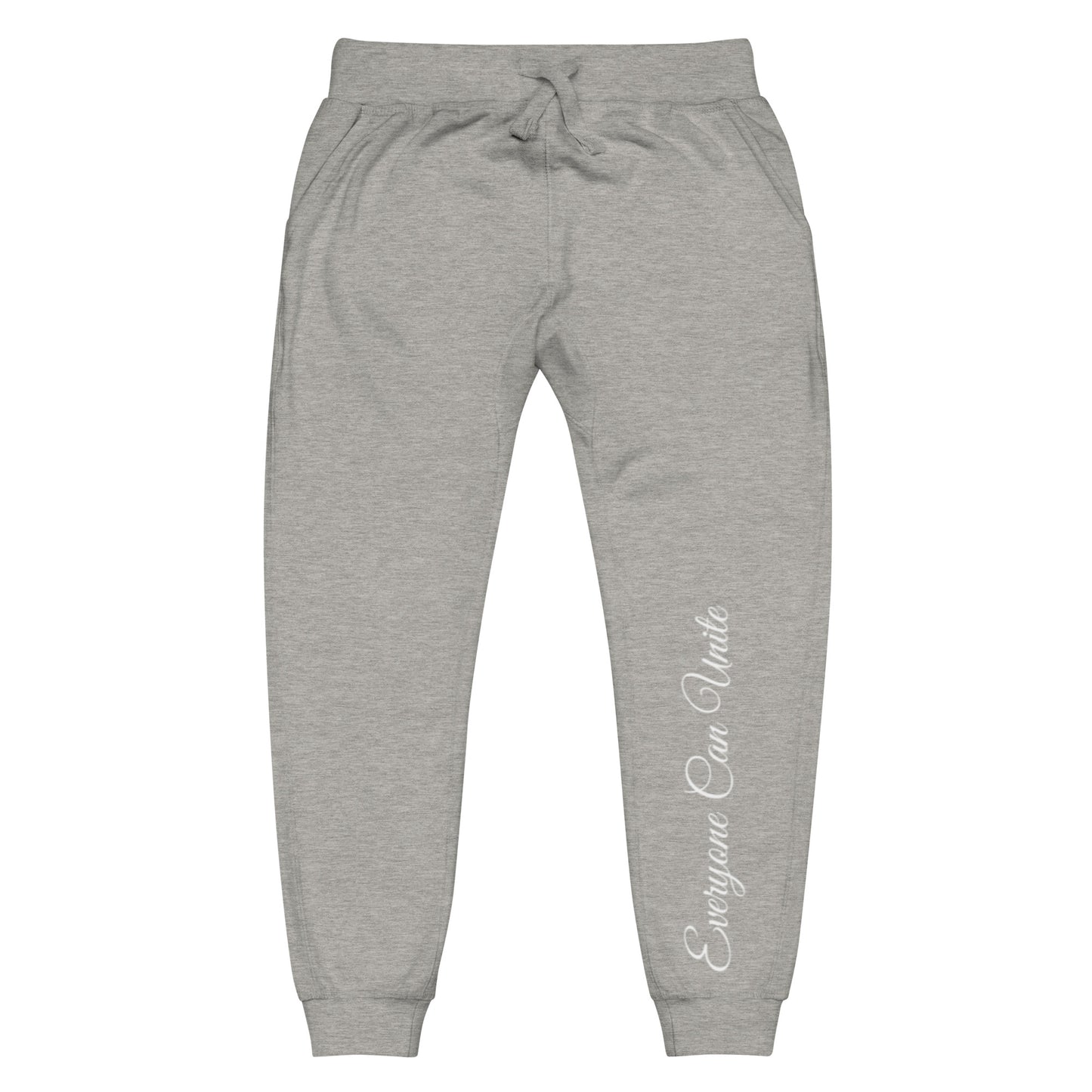 Unisex Fleece Sweatpants White Calligraphy