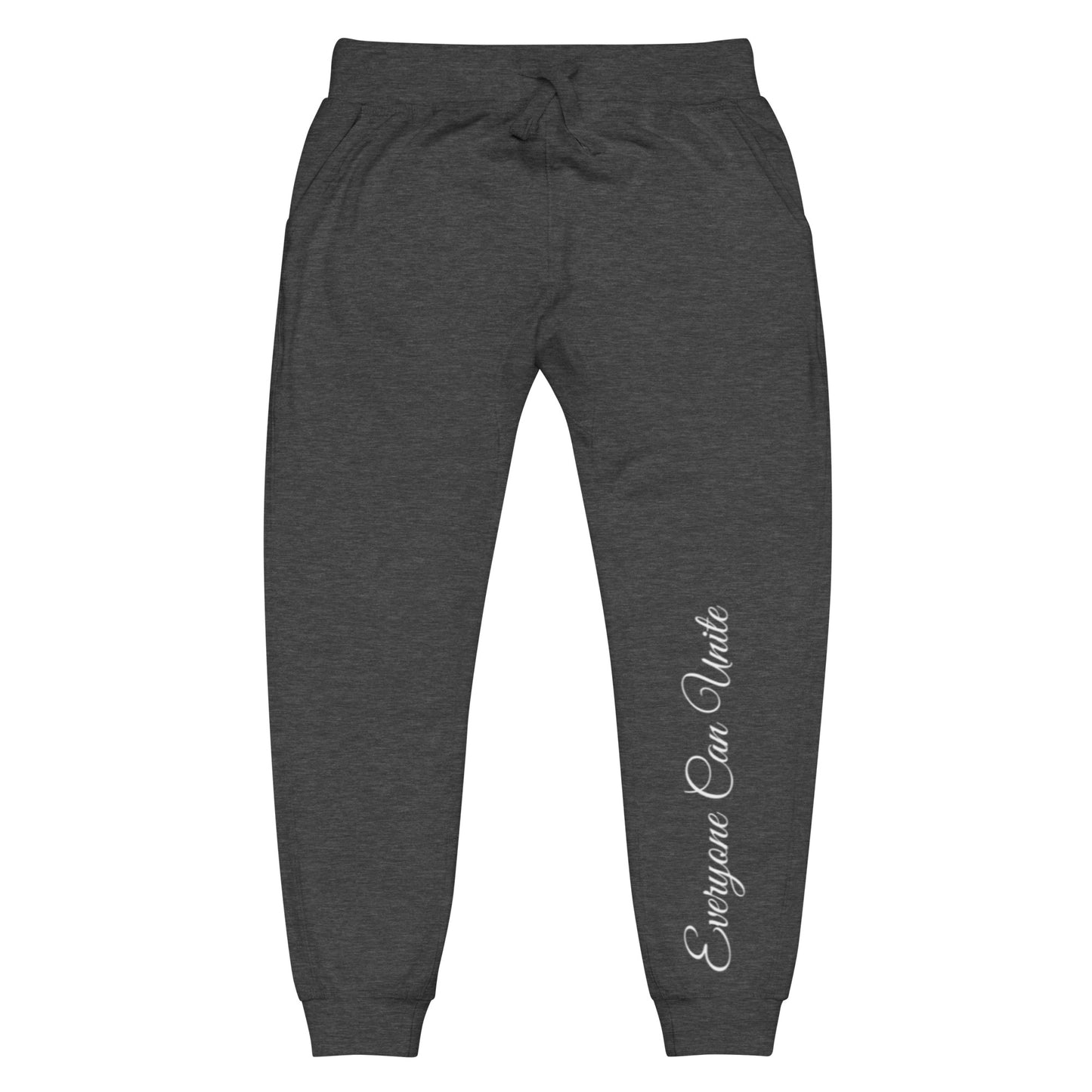 Unisex Fleece Sweatpants White Calligraphy