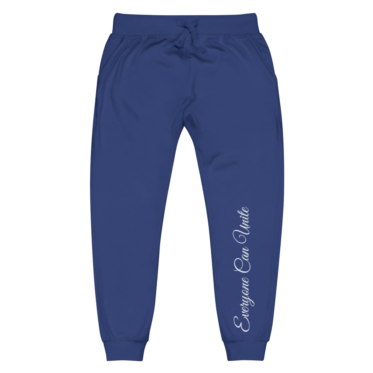 Unisex Fleece Sweatpants White Calligraphy